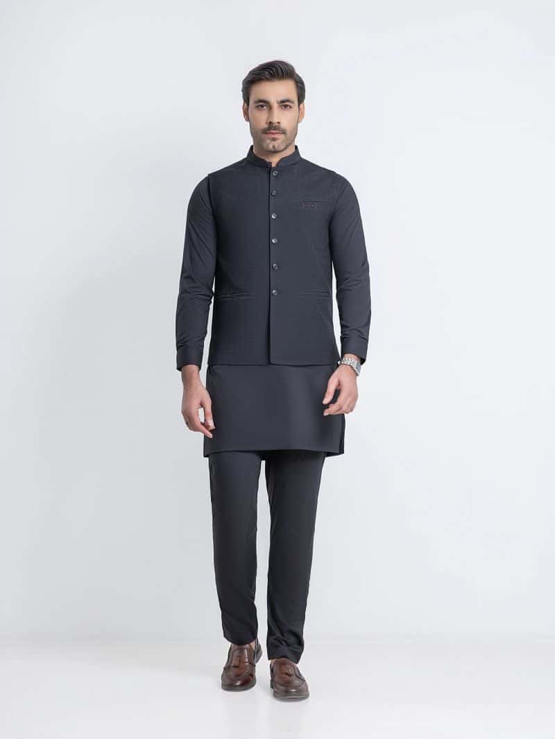 Plain Viscose Waistcoat - alternate view