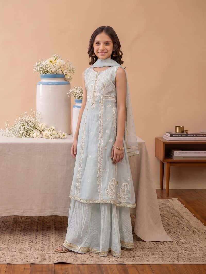 Embroidered Chanderi Suit - EGTPLED5-50065-3P