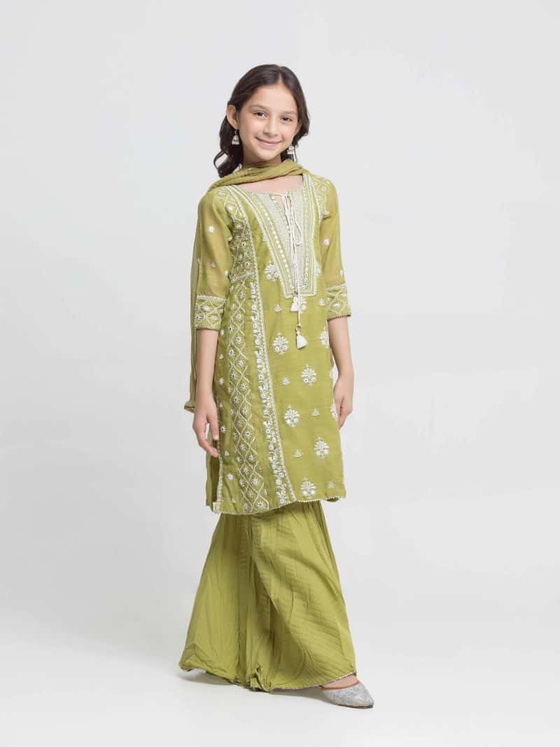 Embroidered Chanderi Suit - EGTPLED5-50093-3P