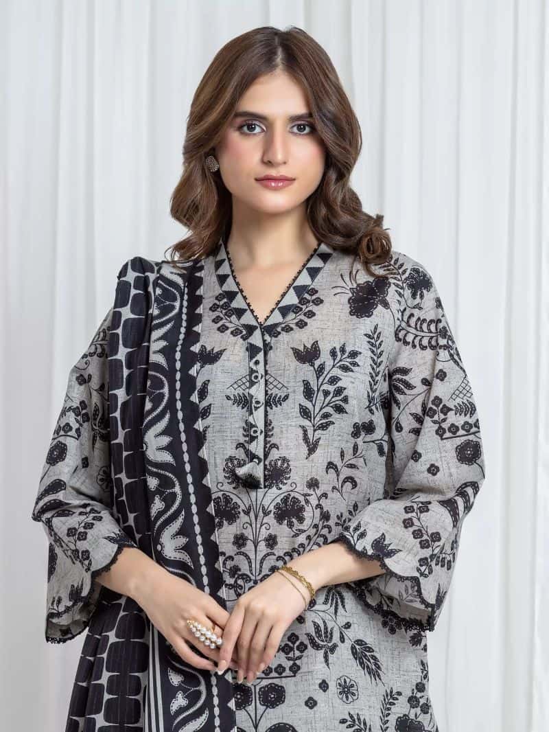 Printed Khaddar Suit - EWU6A3-37106-3P - alternate view