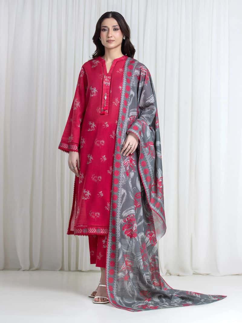 Printed Khaddar Suit - EWU6A3-37186-3P