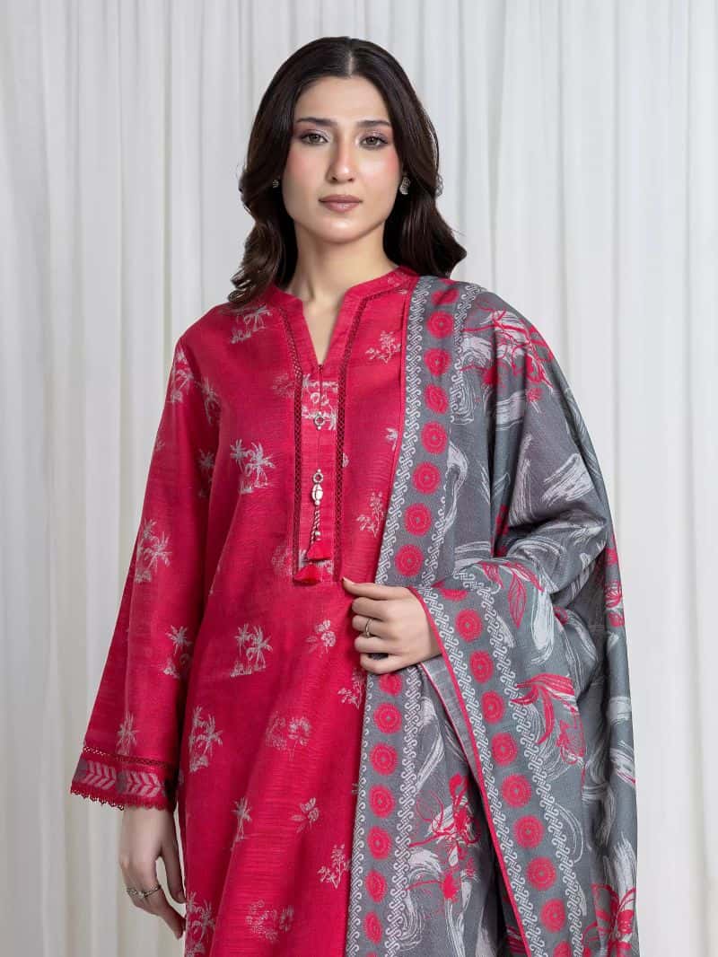 Printed Khaddar Suit - EWU6A3-37186-3P - alternate view