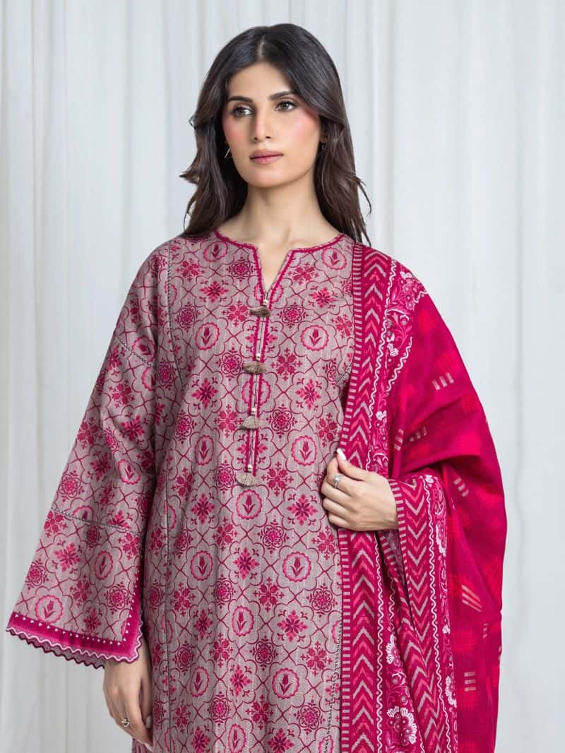 Printed Khaddar Suit - EWU6A3-37067-3P - alternate view