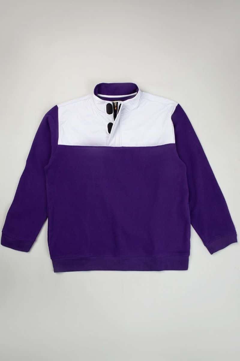 Quarter Zip Color Block Mock Neck Sweatshirt - alternate view