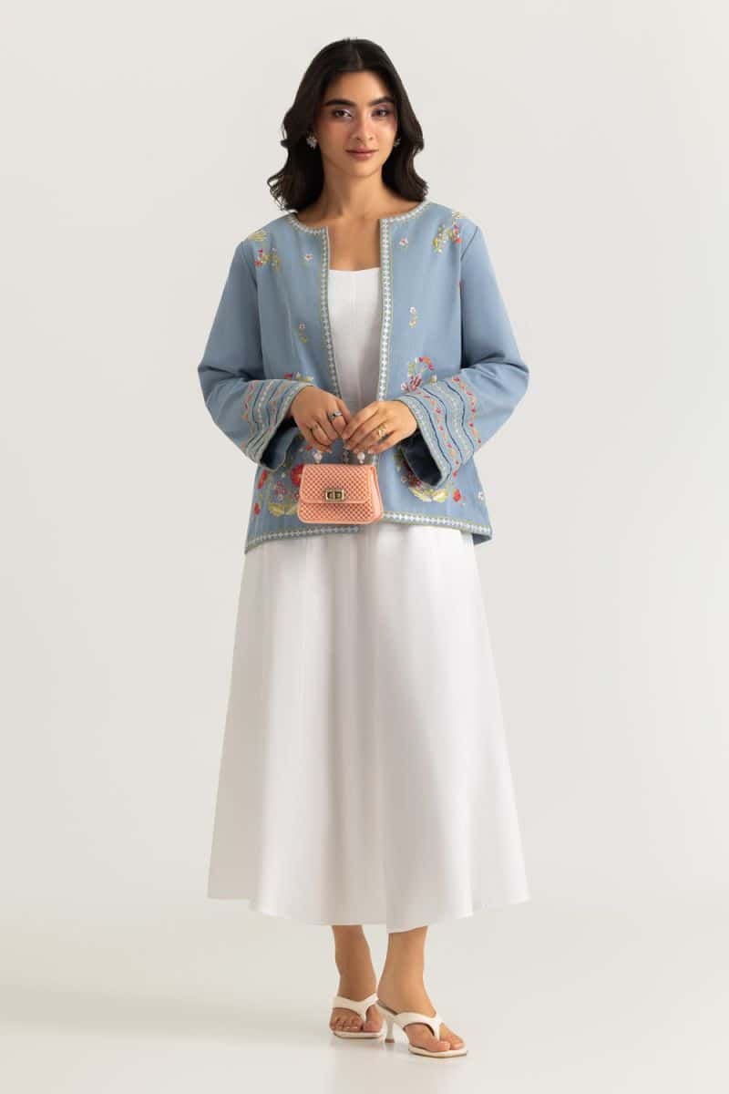 Denim Embroidered Waistcoat