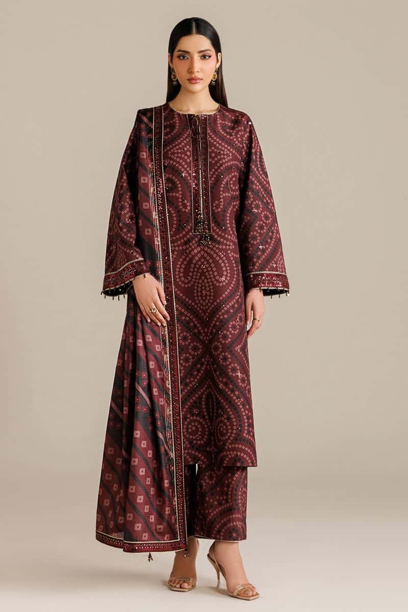EMBROIDERED RAW SILK UR-7079