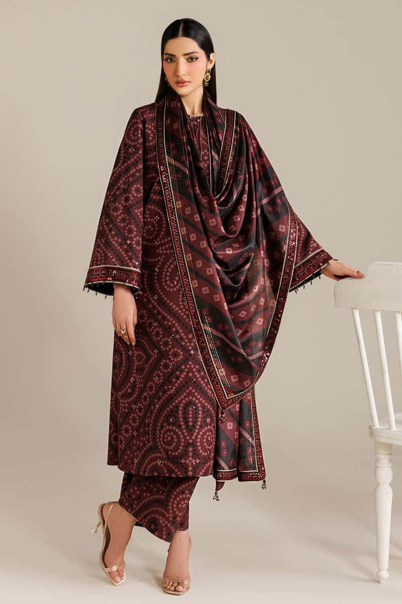 EMBROIDERED RAW SILK UR-7079 - alternate view