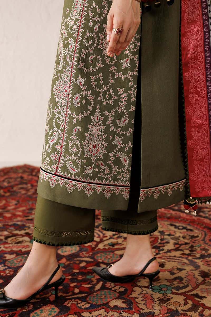 Embroidered Khaddar Ready-to-Wear Suit - alternate view