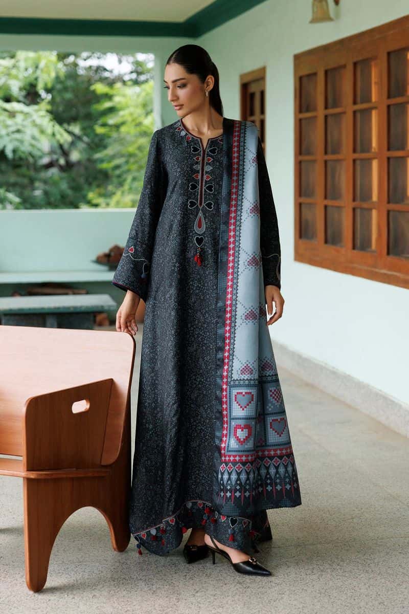 Embroidered Viscose Unstitched Suit (UW-0264) - alternate view