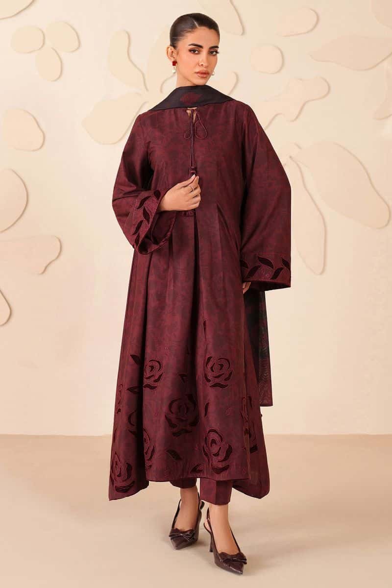Embroidered Velvet Unstitched Suit (UW-0285)