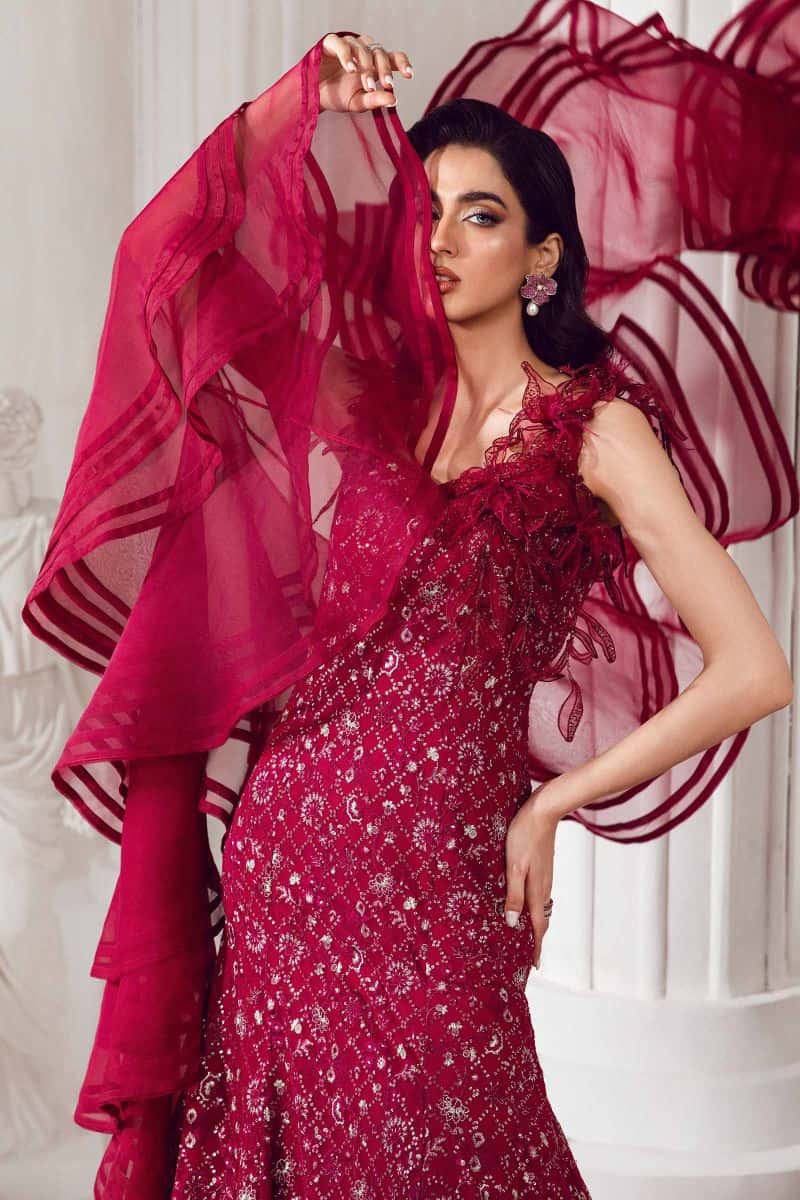 Embroidered Poly Net Fabric (2Pcs) | LF-705 - alternate view