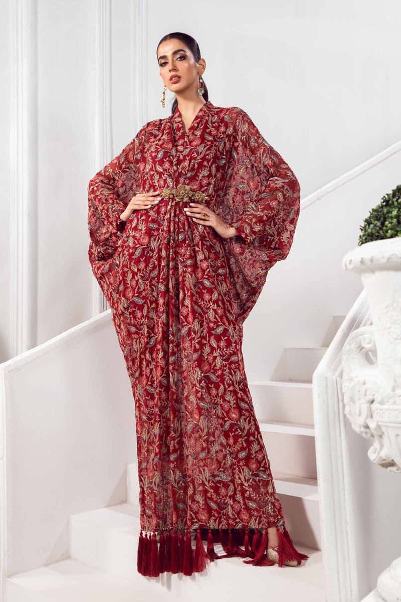 Embroidered Chiffon Fabric (2Pcs) | LF-719 - alternate view