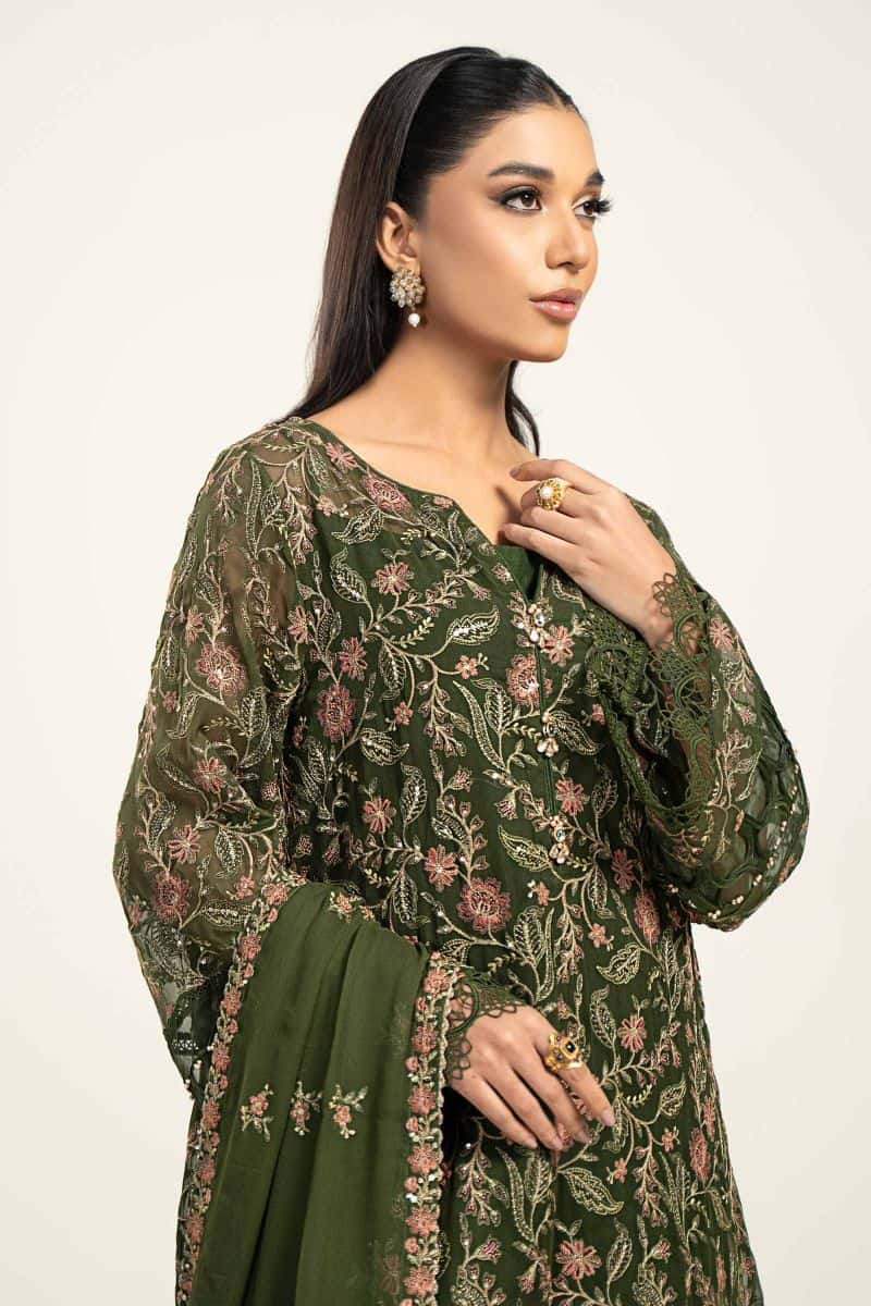 Embroidered Chiffon Fabric (2Pcs) | LF-720 - alternate view