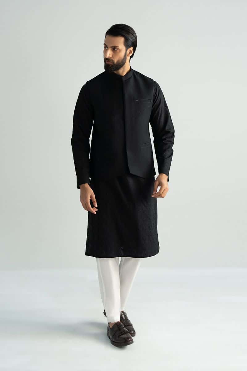 Tropical Black Waistcoat