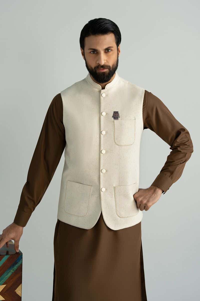 Natural Karandi Waistcoat - alternate view