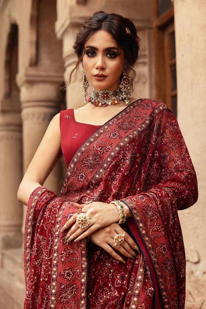 Embroidered Chiffon Fabric (2Pcs) | LF-914 - alternate view