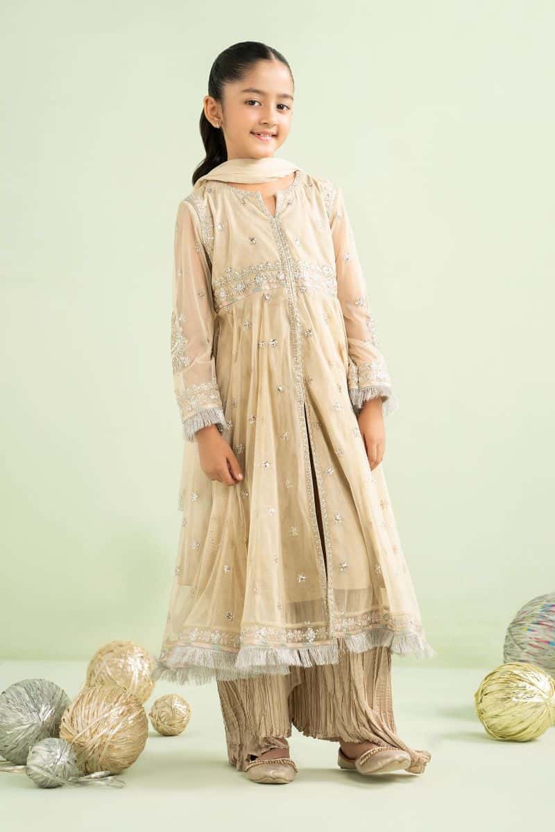 2 Piece Embroidered Net Suit