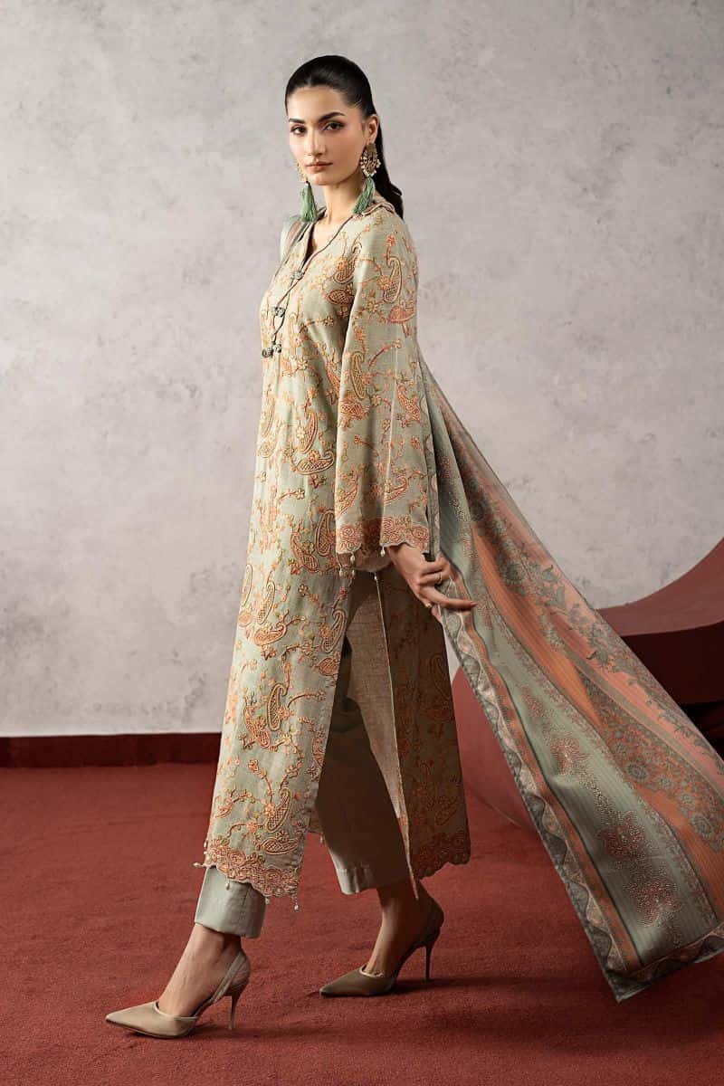 3 Piece Embroidered Irish Linen Suit - alternate view