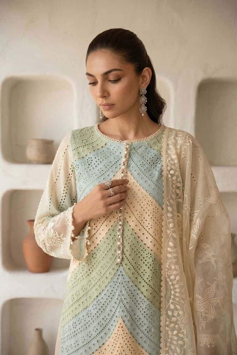 3 Piece Embroidered Lawn Suit - alternate view