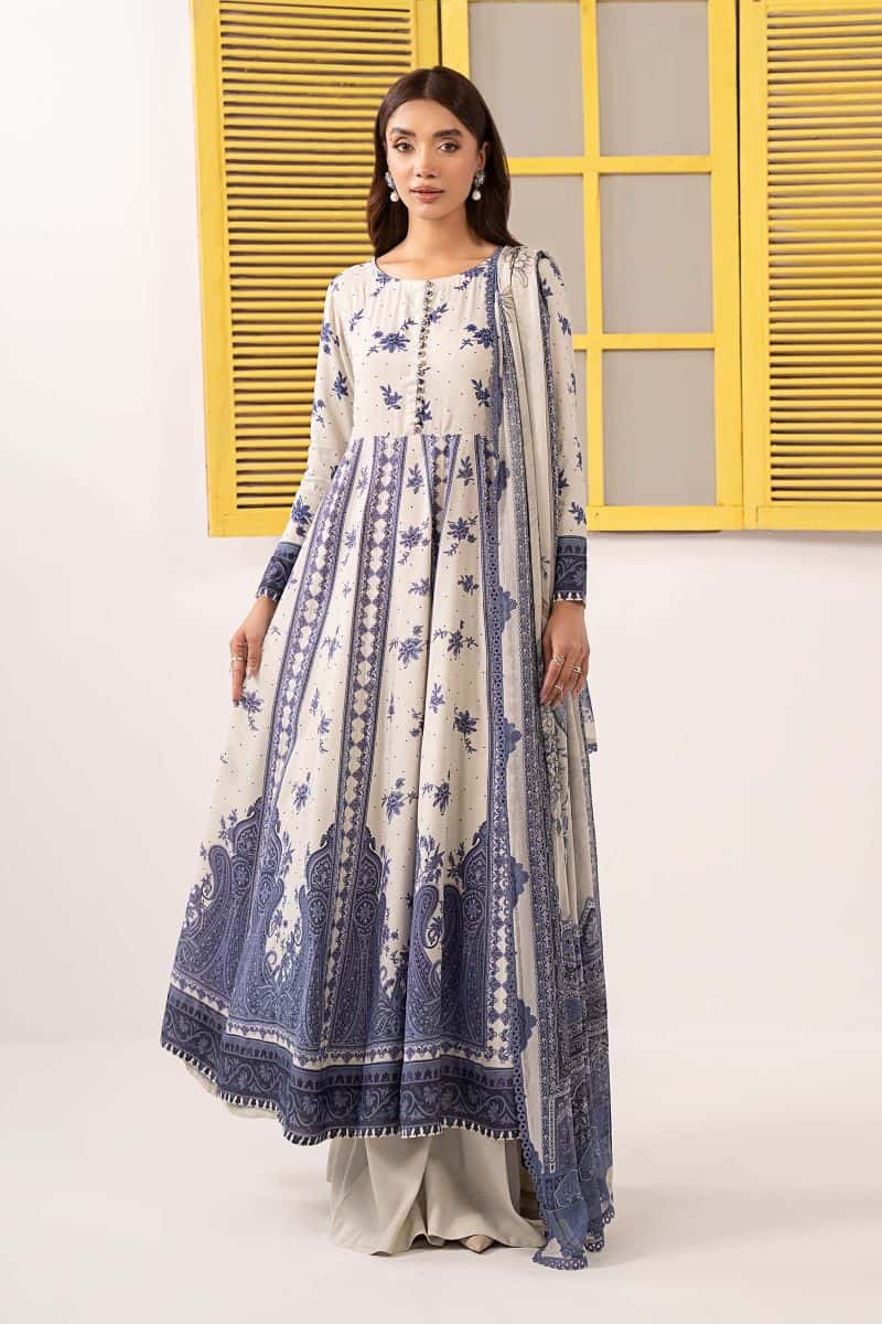 3 Piece Embroidered Pk Raw Silk Suit - alternate view