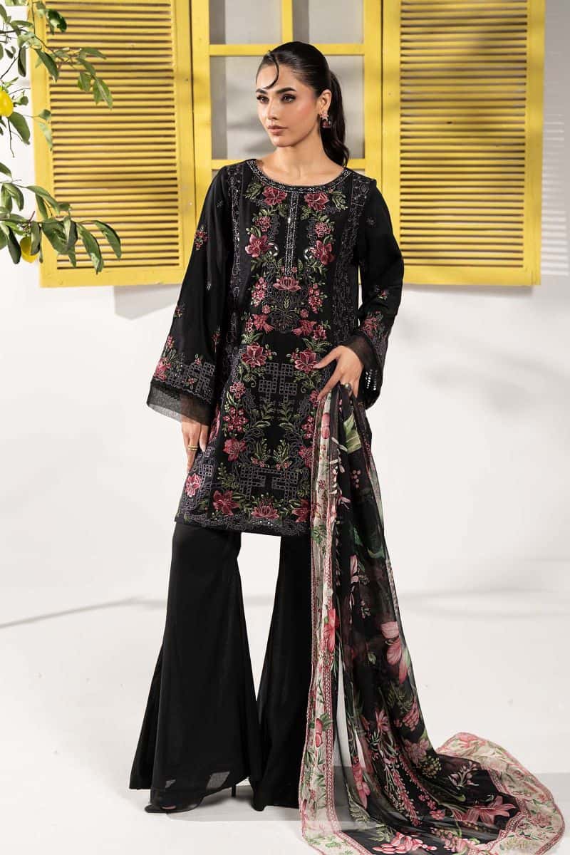 3 Piece Embroidered Dobby Lawn Suit - alternate view