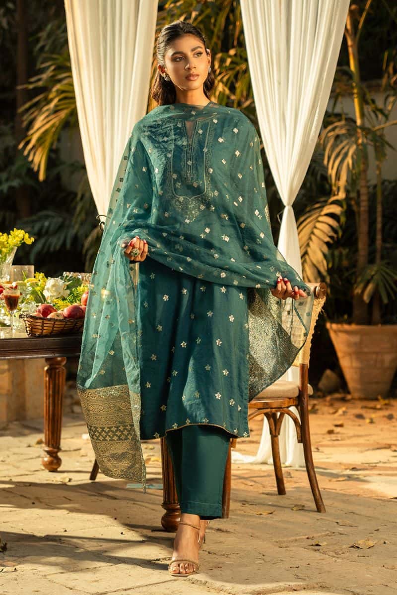 3 Piece - Embroidered Jacquard Suit - alternate view