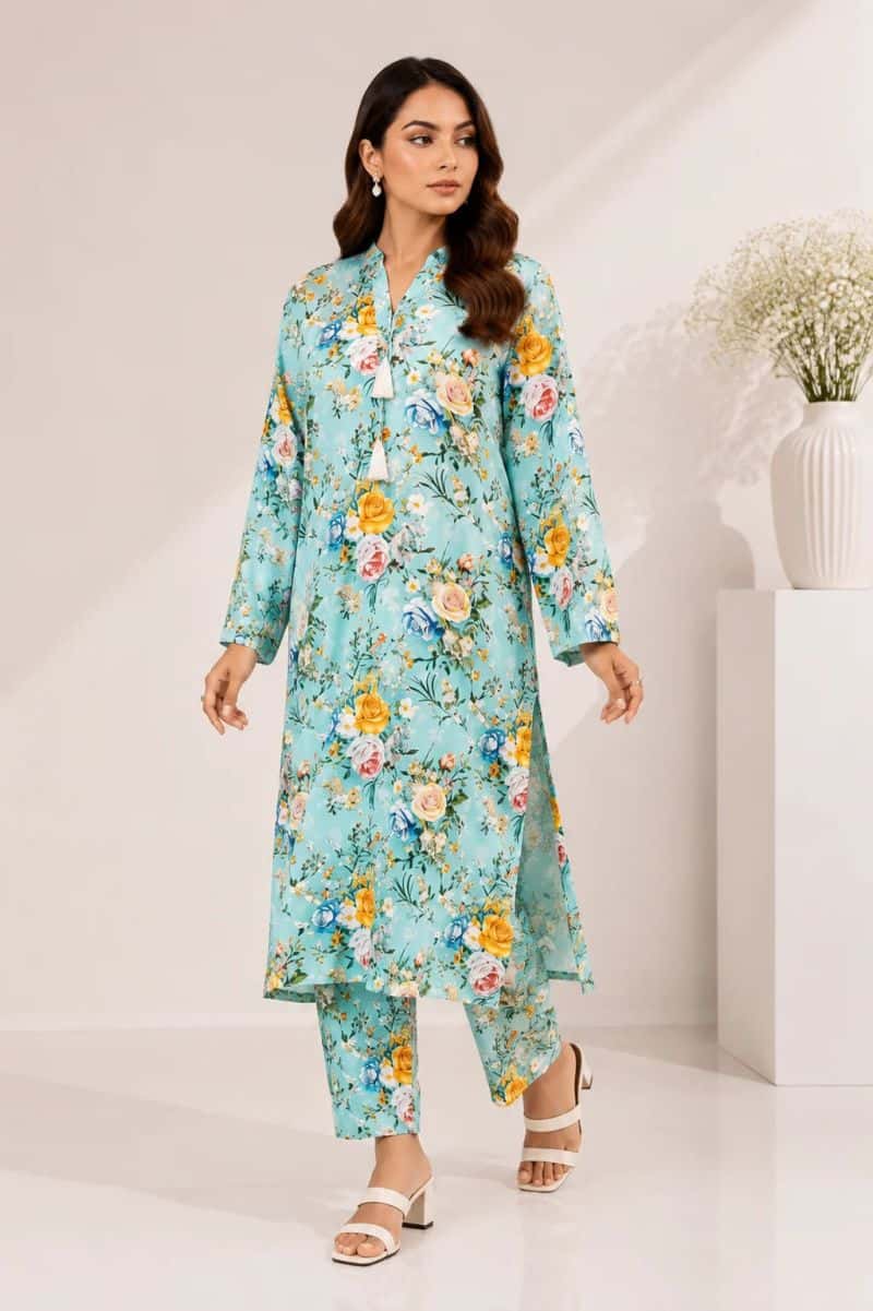 2 Piece - Printed Linen Suit