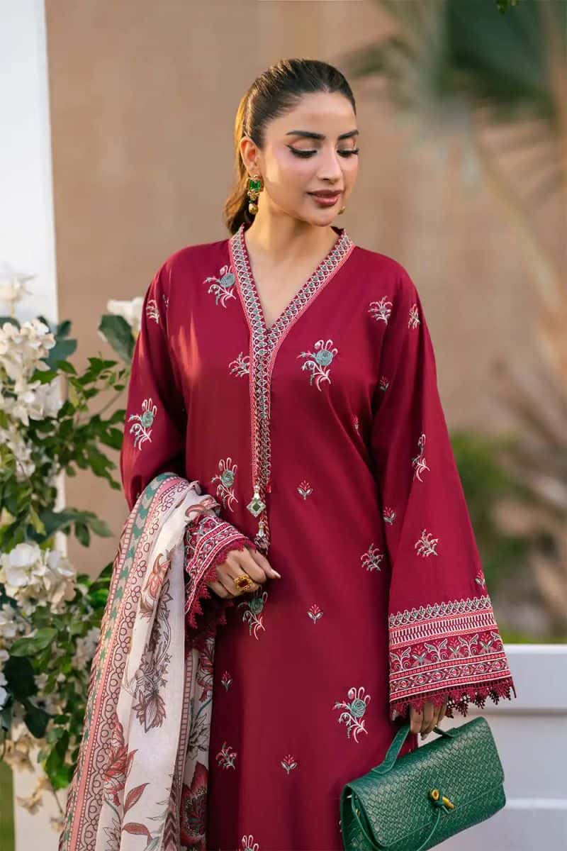 3 Piece - Embroidered Cambric Suit - alternate view