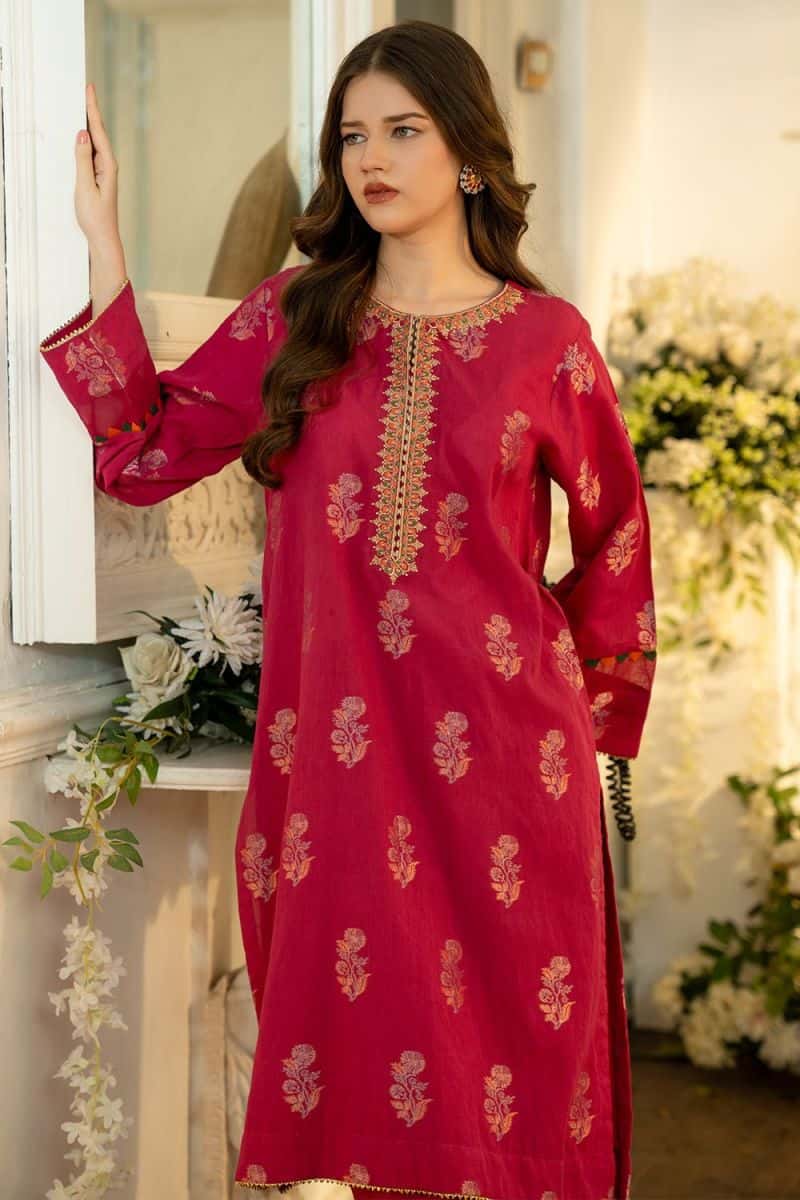 2 Piece - Embroidered Jacquard Suit