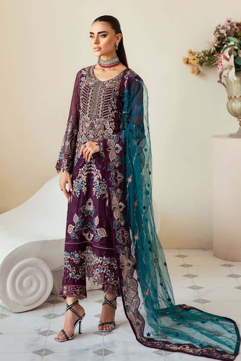 Embroidered Chiffon Unstitched Suit