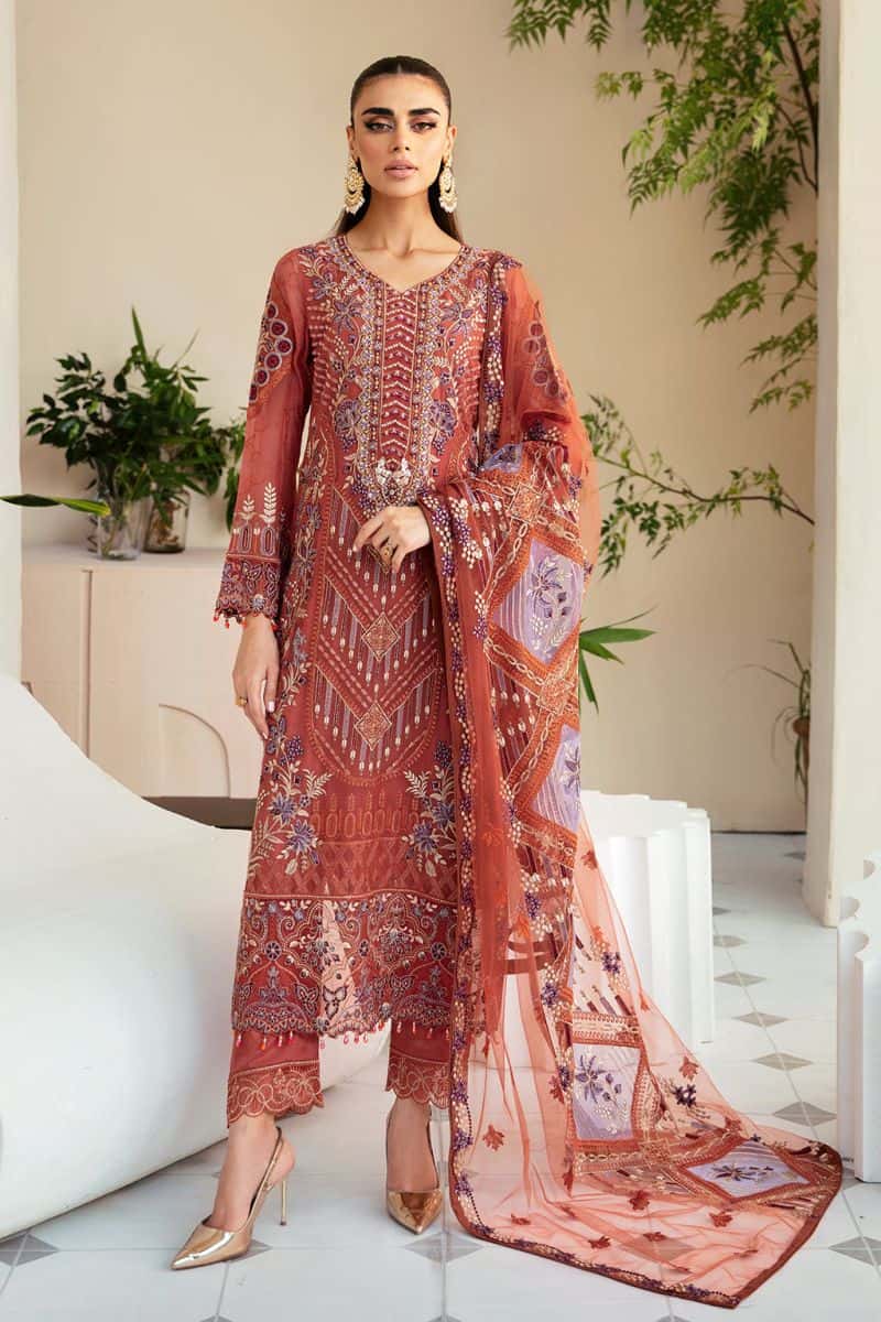 Embroidered Chiffon Unstitched Suit