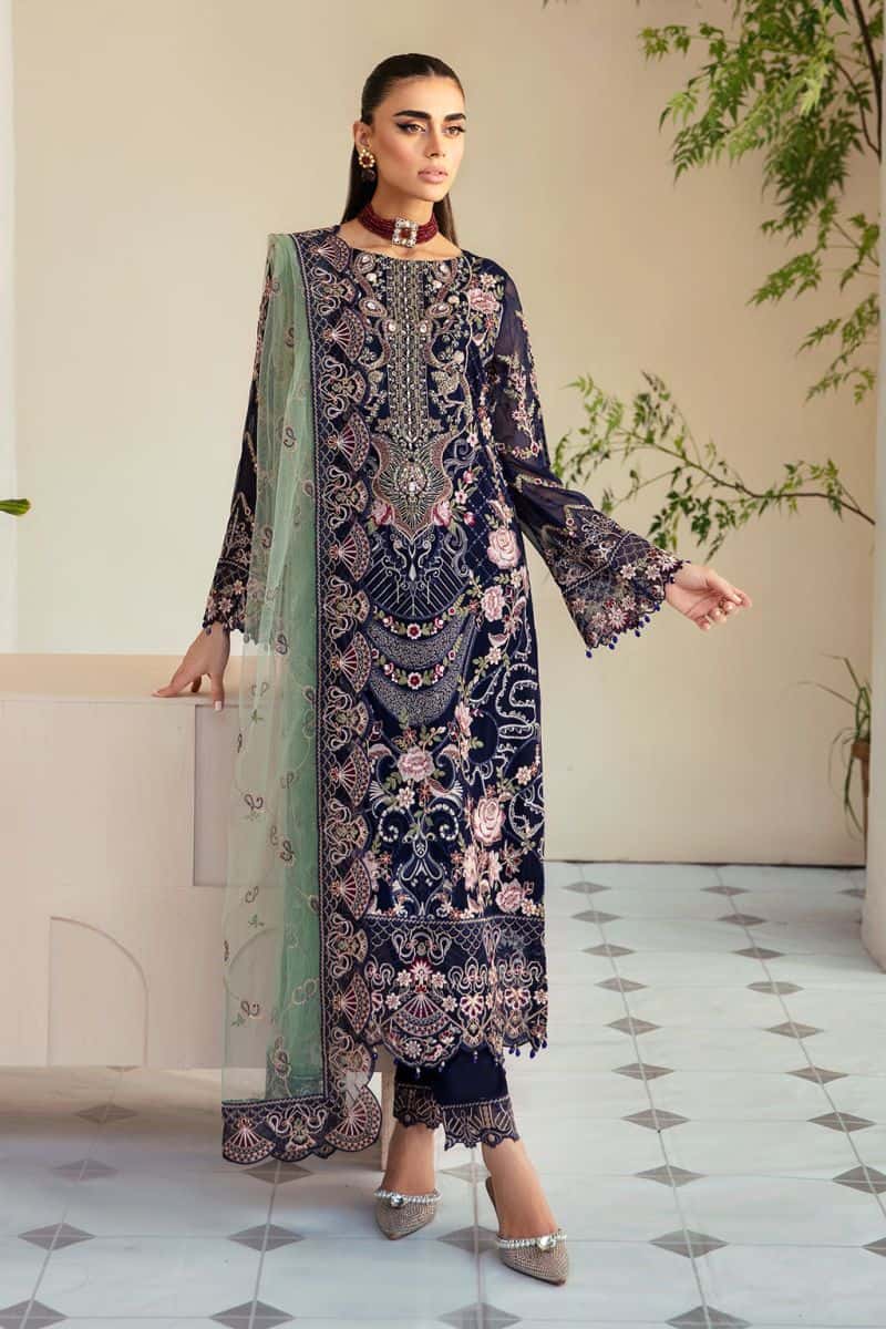 Embroidered Chiffon Unstitched Suit