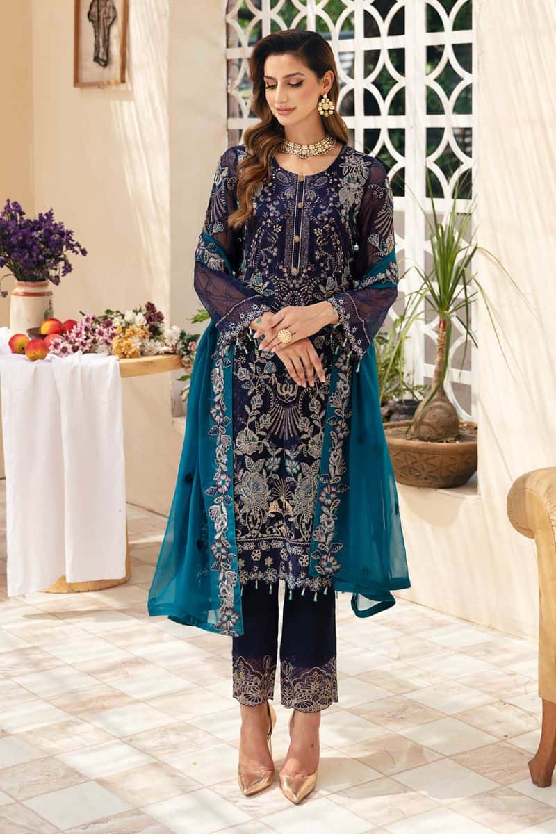 Embroidered Chiffon Unstitched Suit