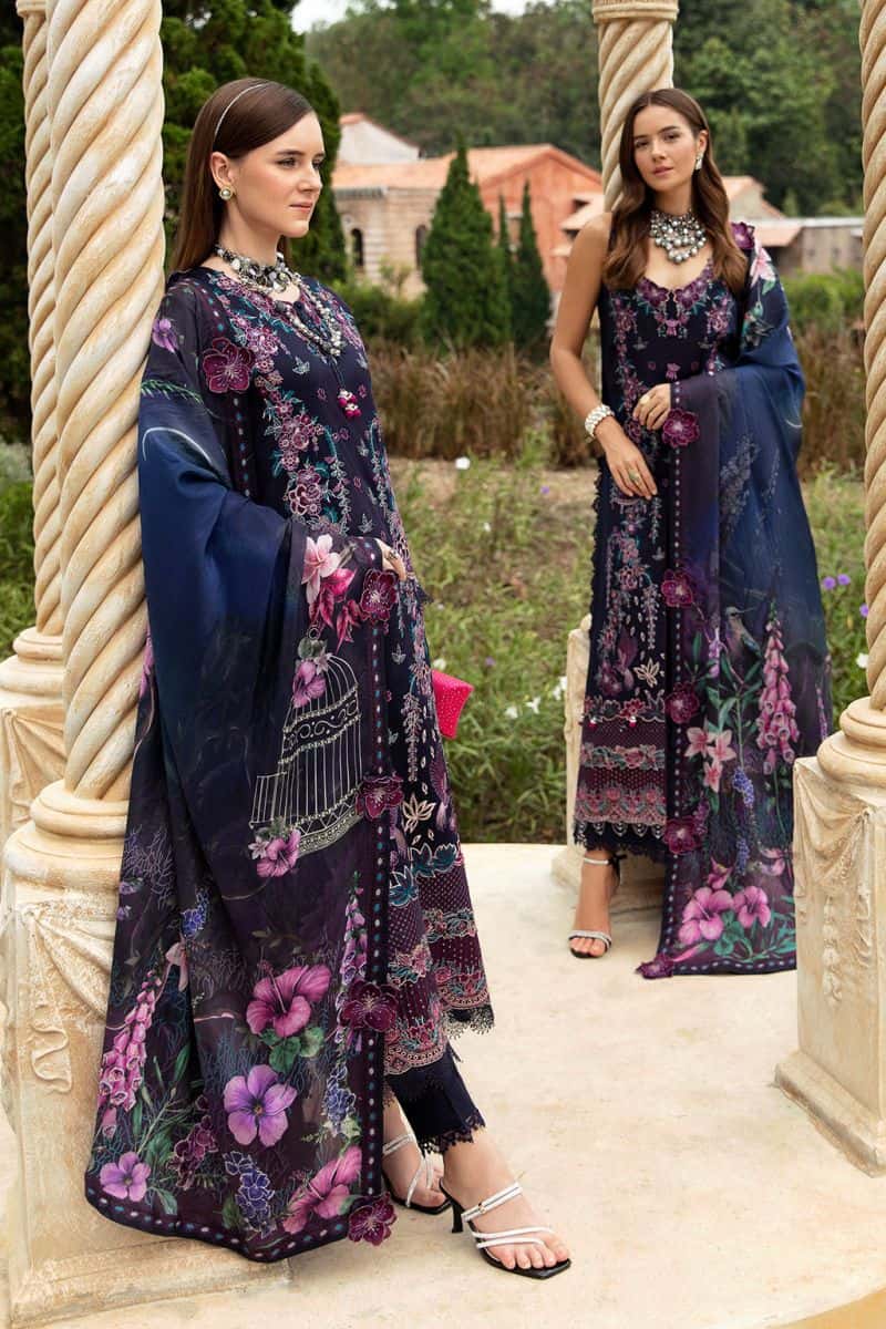 DEEP BLUE-3PC LAWN EMBROIDERED SUIT-Z-803 - alternate view