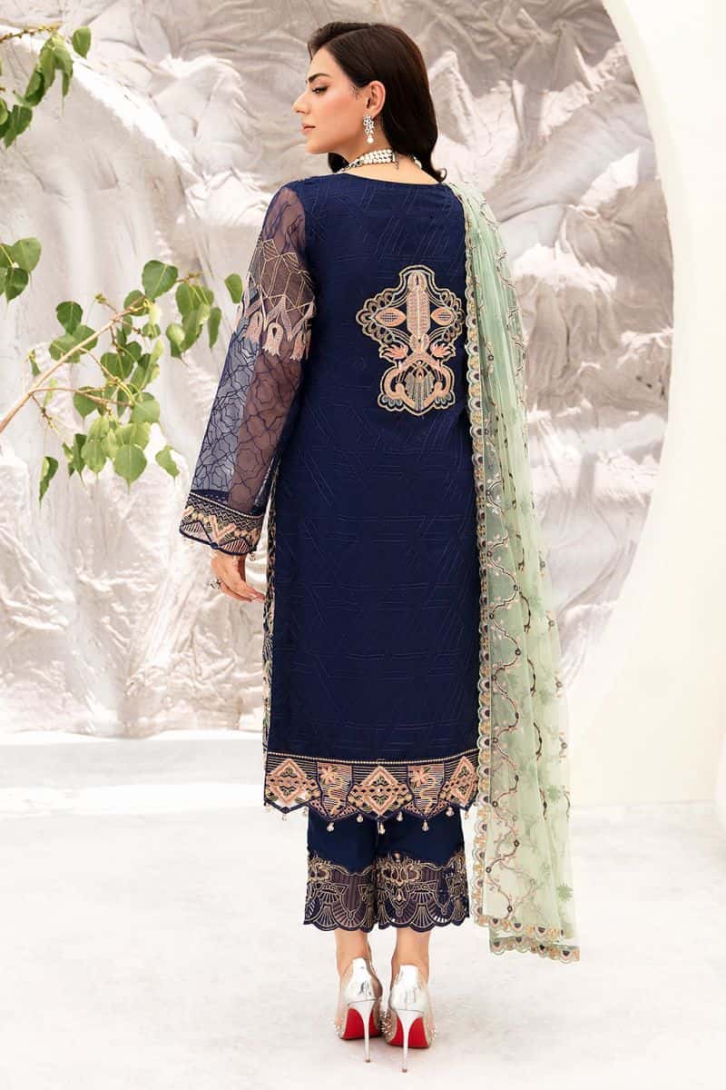 Embroidered Silk Unstitched Suit - alternate view