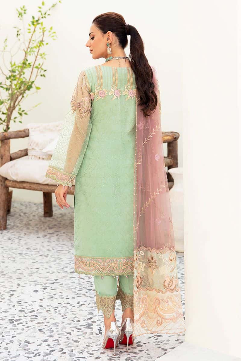 Embroidered Silk Unstitched Suit - alternate view