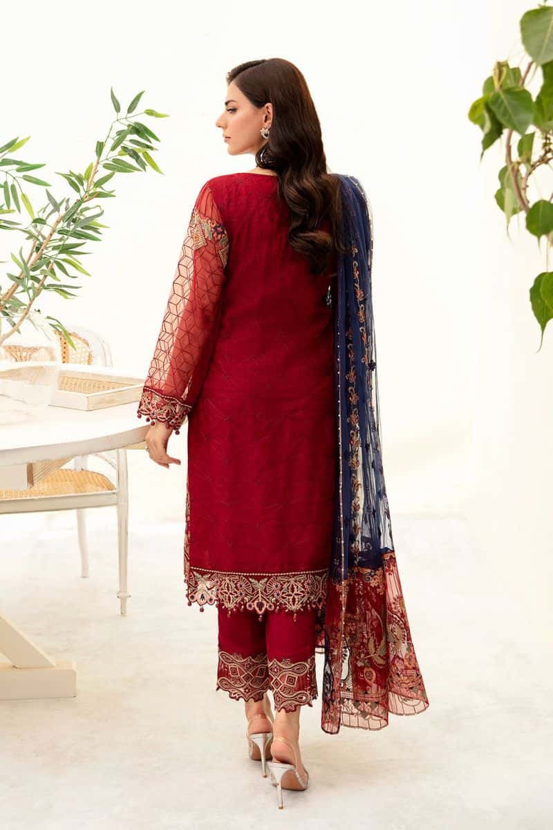 Embroidered Silk Unstitched Suit - alternate view