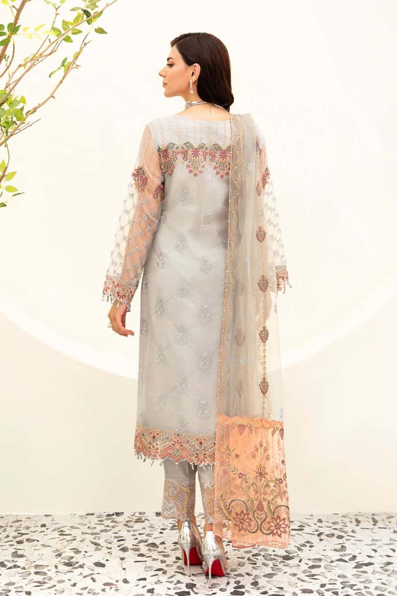 Embroidered Silk Unstitched Suit - alternate view