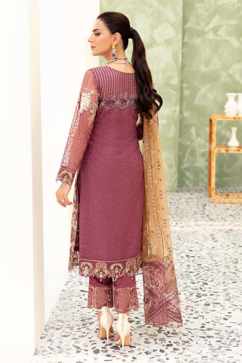Embroidered Silk Unstitched Suit - alternate view