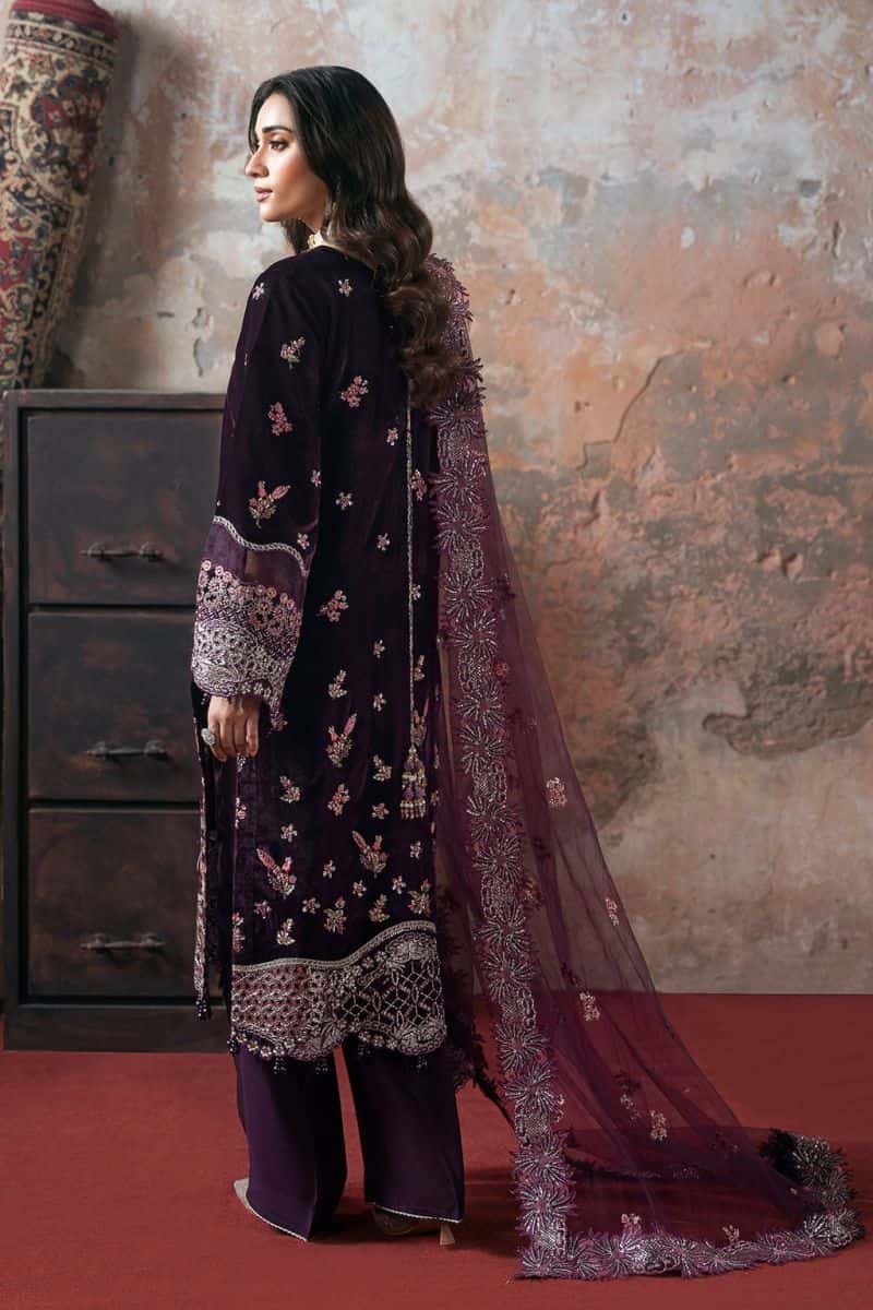 Embroidered Silk Unstitched Suit - alternate view