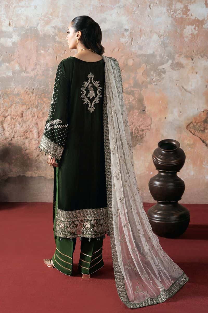 Embroidered Silk Unstitched Suit - alternate view