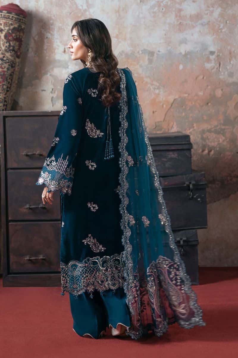 Embroidered Silk Unstitched Suit - alternate view