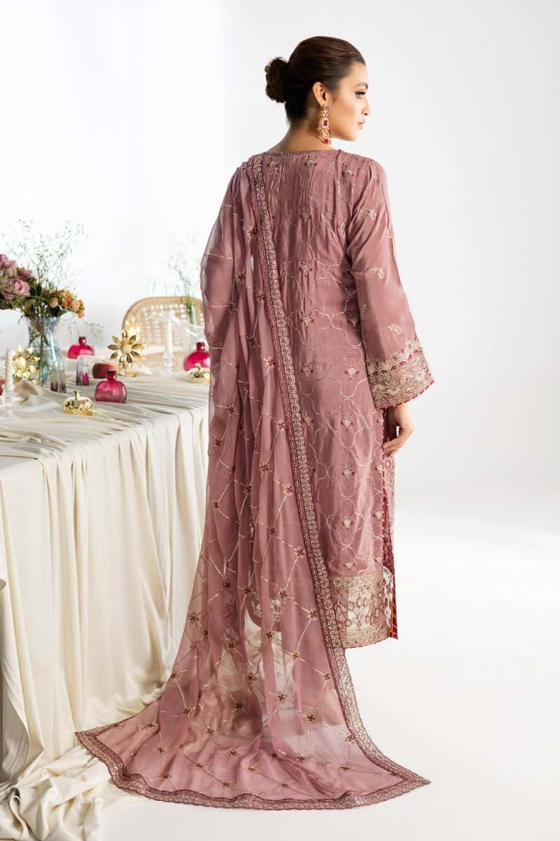 Embroidered Raw Silk Unstitched Suit (AA-104) - alternate view