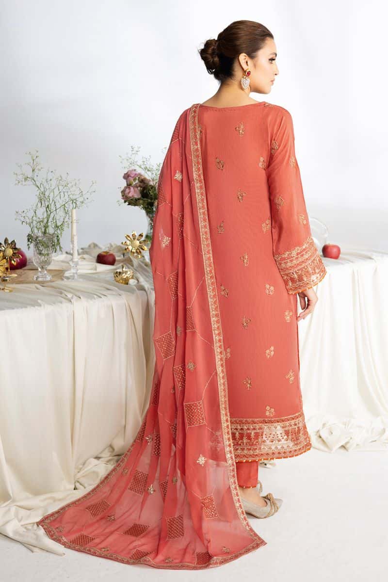 Embroidered Raw Silk Unstitched Suit (AA-106) - alternate view