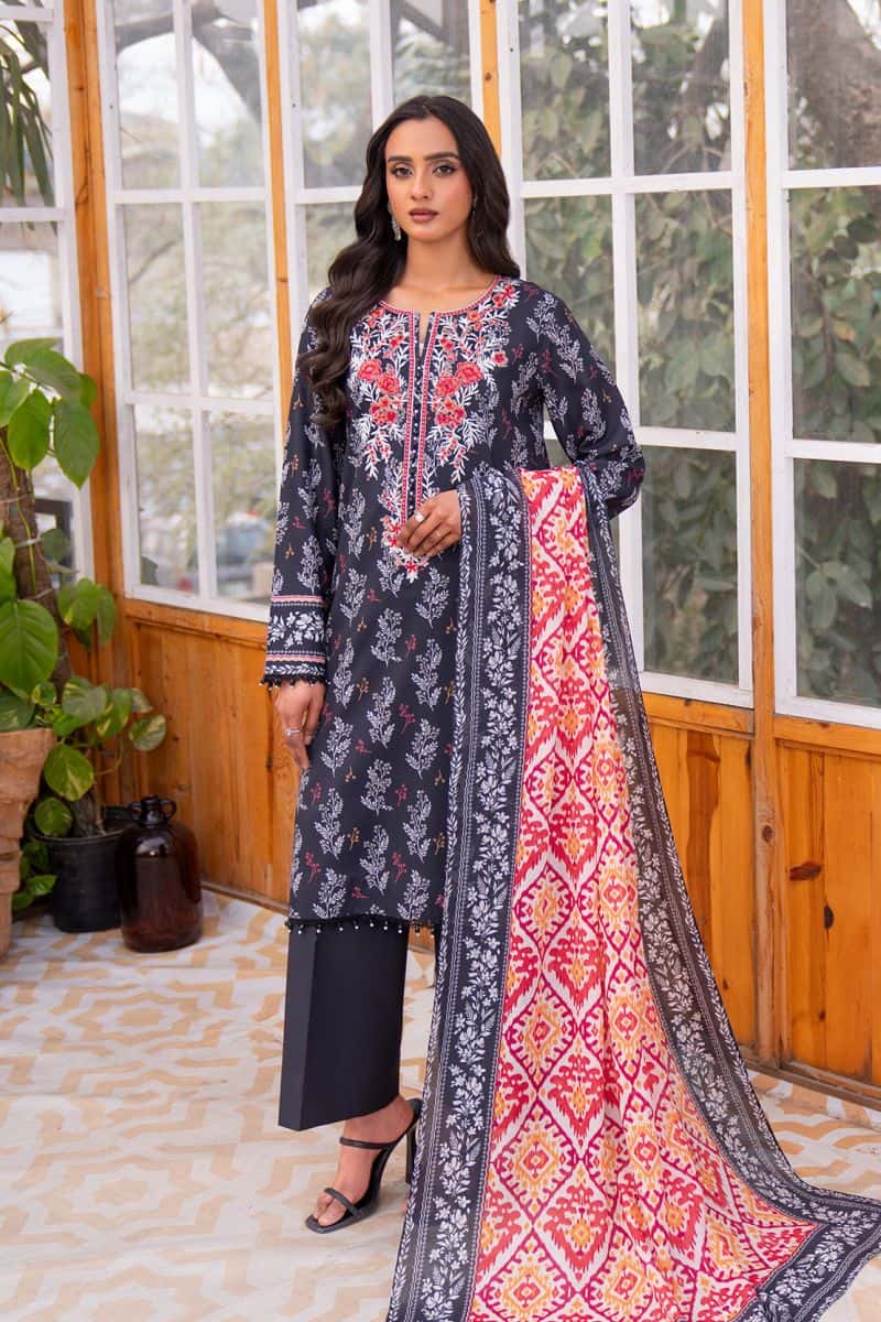 Embroidered - 2 Pc Lawn Suit (Lawn Dupatta)