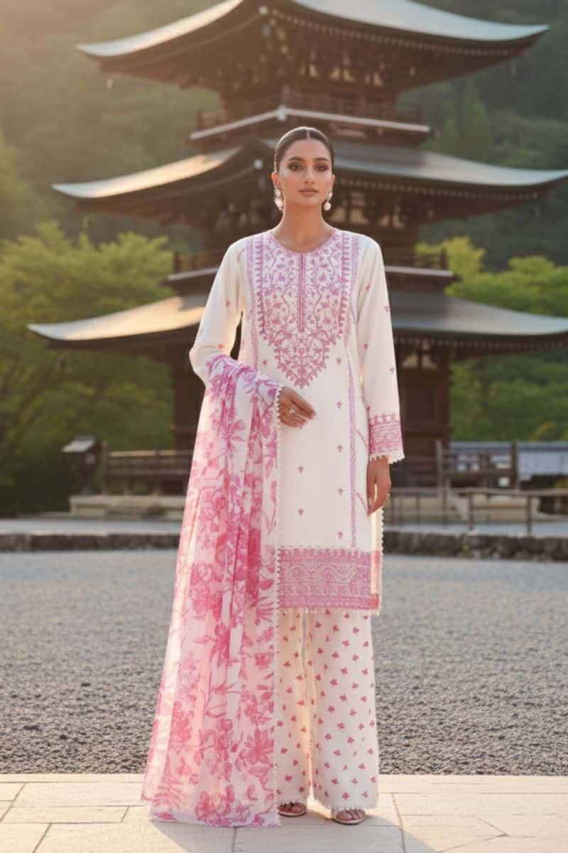 Embroidered - 3 Pc Lawn Suit (Lawn Dupatta)