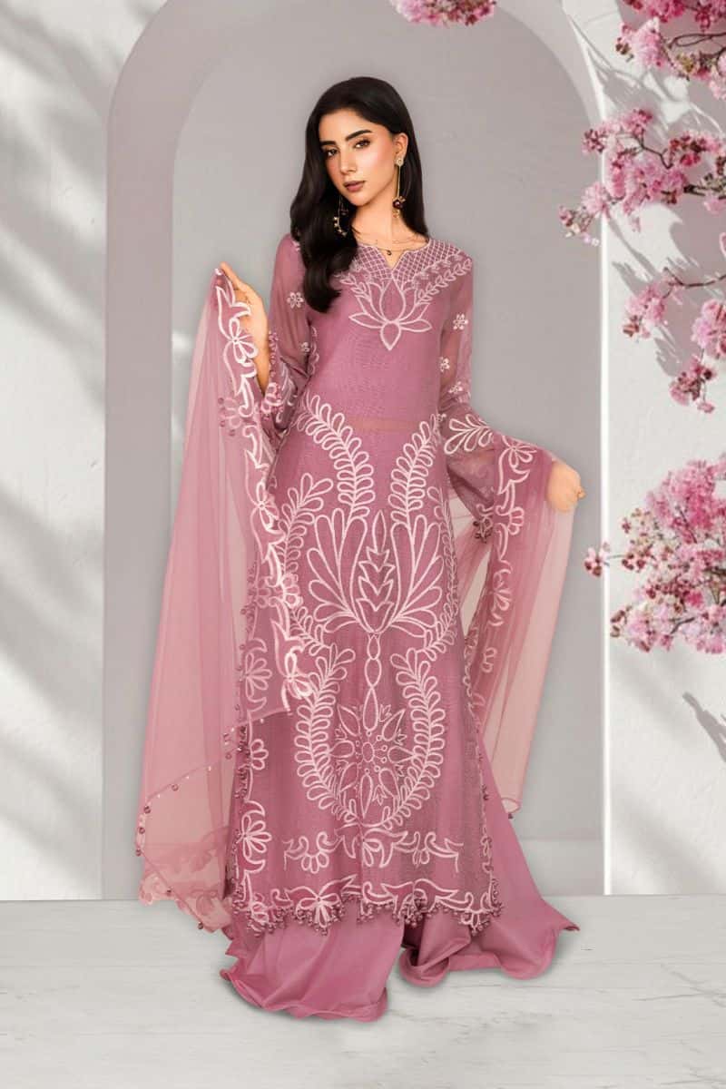 AKS – 3PC KHAADI NET,LAWN & NET EID FESTIVE PRET
