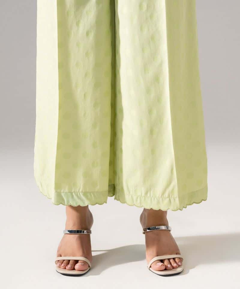 Solid Jacquard Flared Pants - alternate view