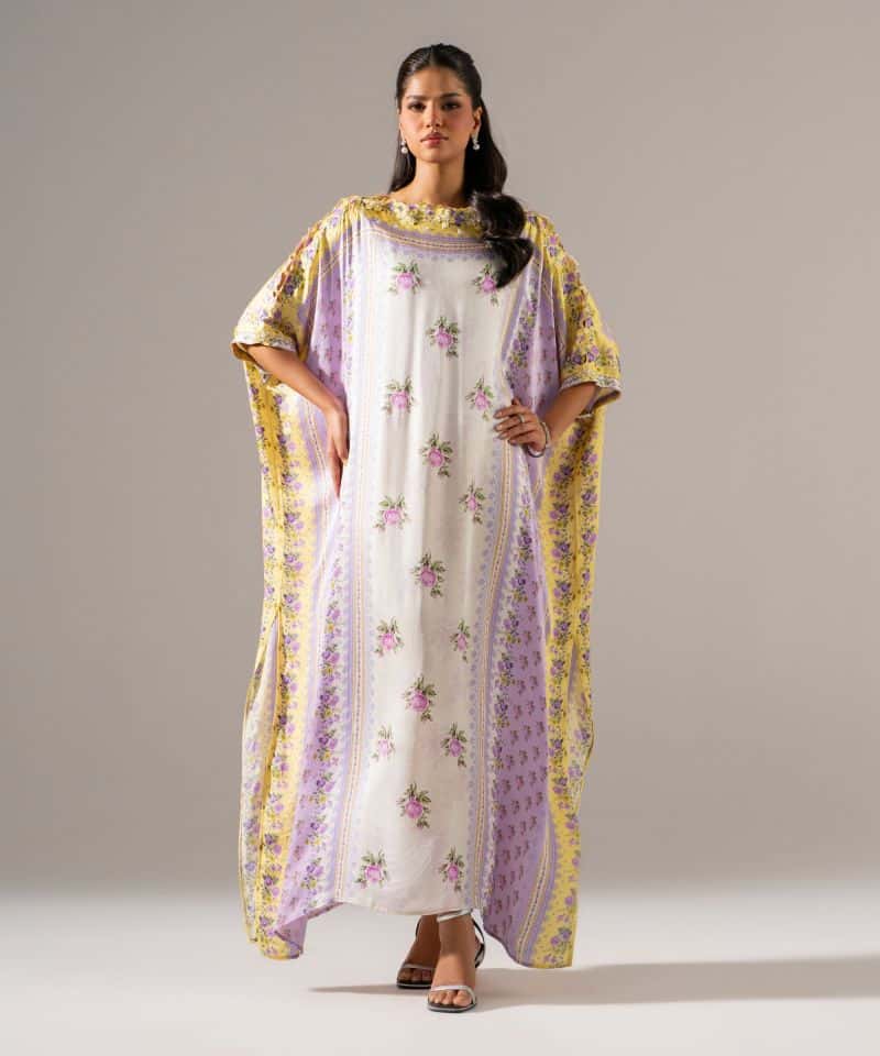 Printed Charmeuse Kaftan