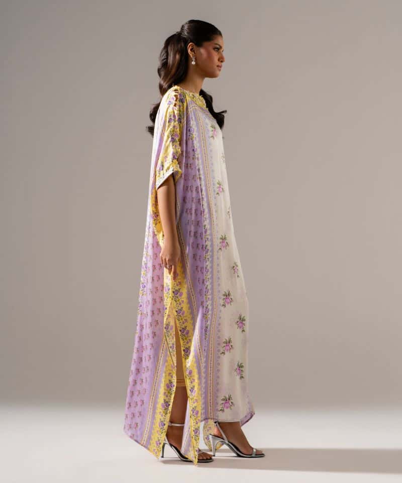 Printed Charmeuse Kaftan - alternate view